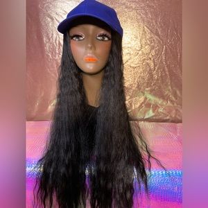 Blue Hat with 22” wet and wave 1b hair